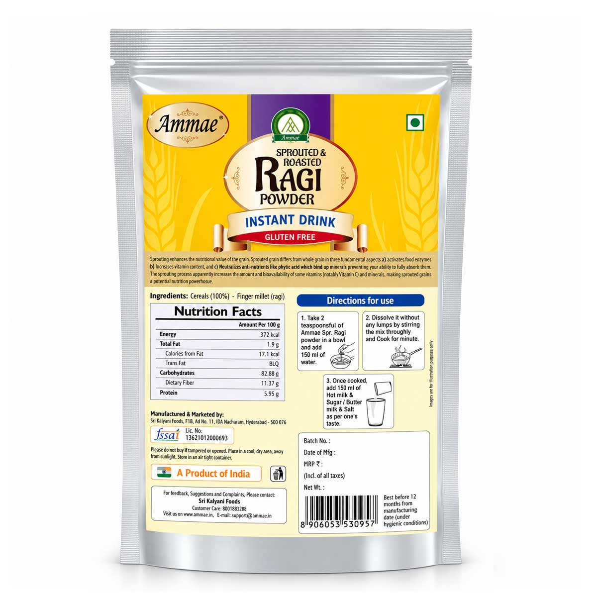 Sprouted Ragi Powder, 300g