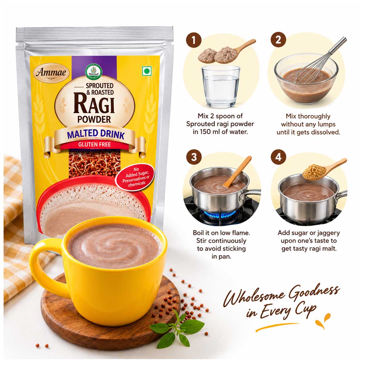 Sprouted Ragi Powder, 300g
