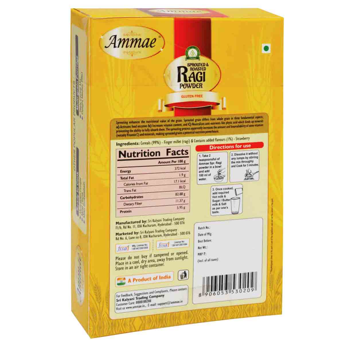 Sprouted Ragi, Strawberry, 125g
