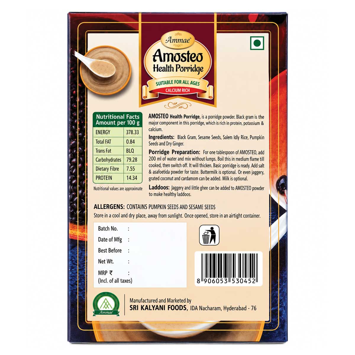 Amosteo Health porridge, 200g