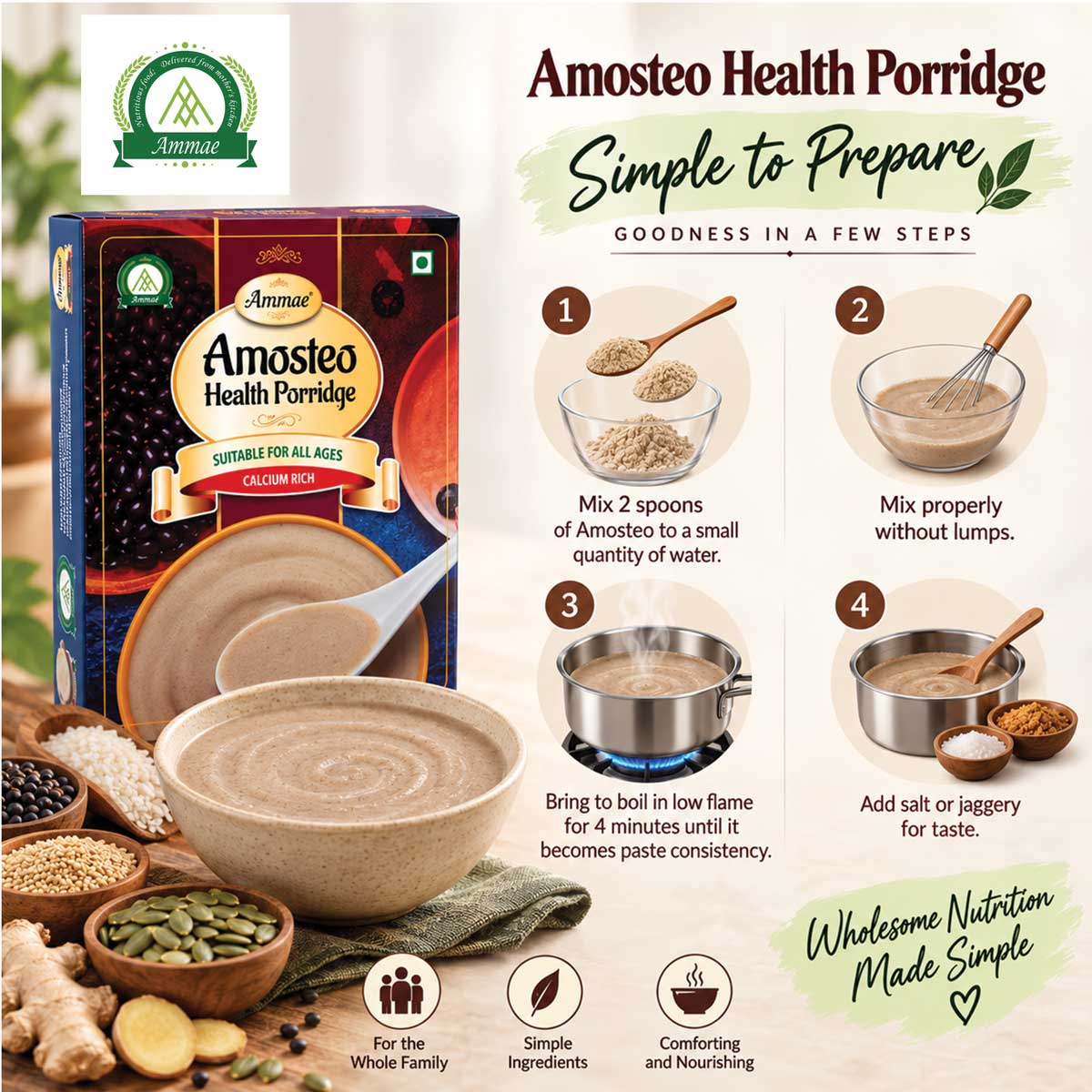 Amosteo Health porridge, 200g