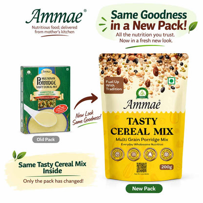 Ammae Multigrain Porridge Mix Powder | Tasty Cereal Mix for adults - Ammae Foods India