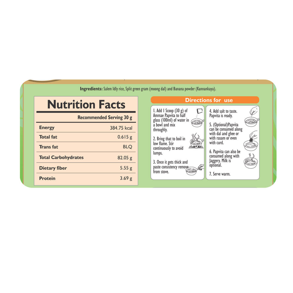 Instant Porridge Mix for 6 Months Baby | Ammae Papvita Baby Porridge mix