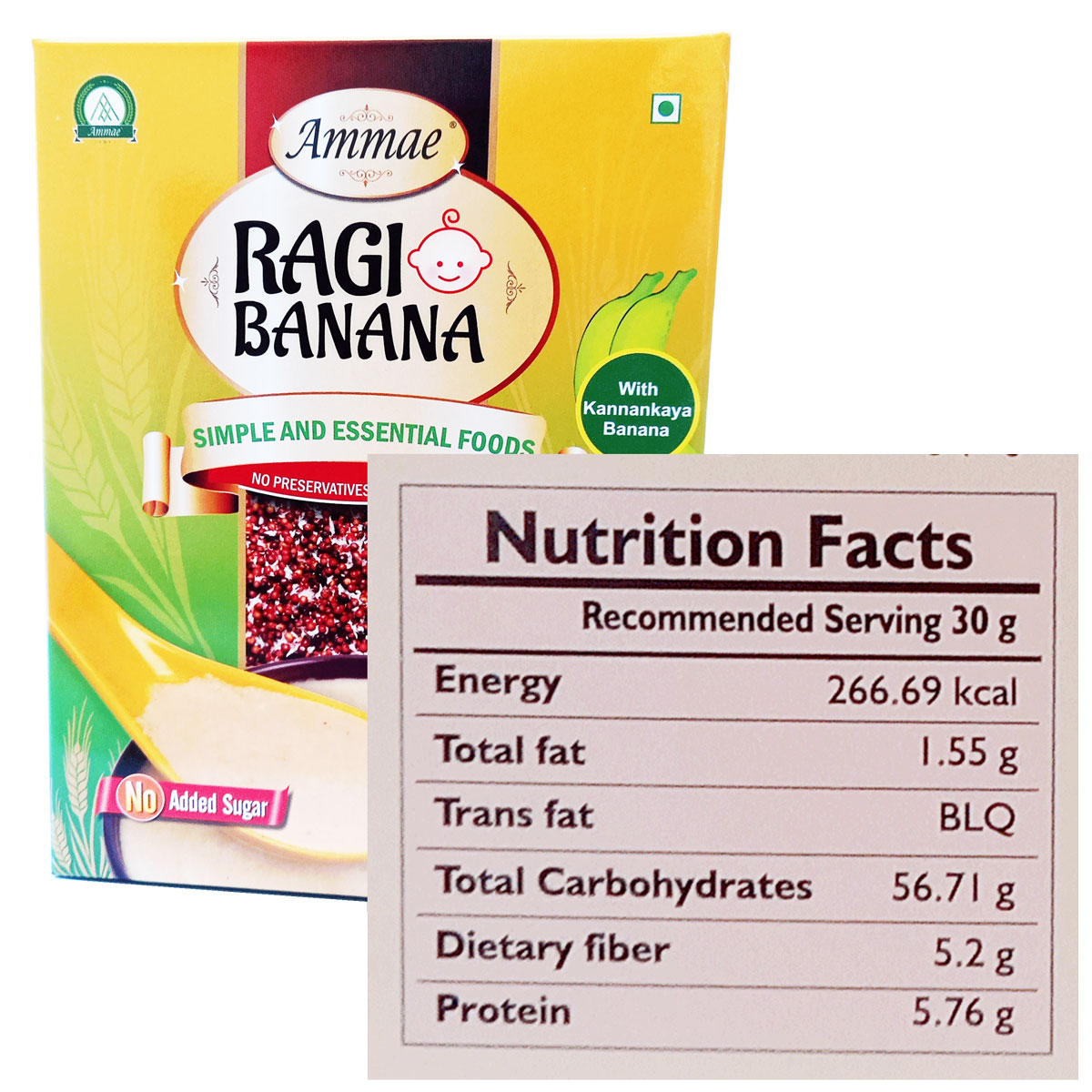 Ammae Sprouted Ragi Powder Strawberry Porridge | Malted Drink Mix for Infants - Ammae Foods India