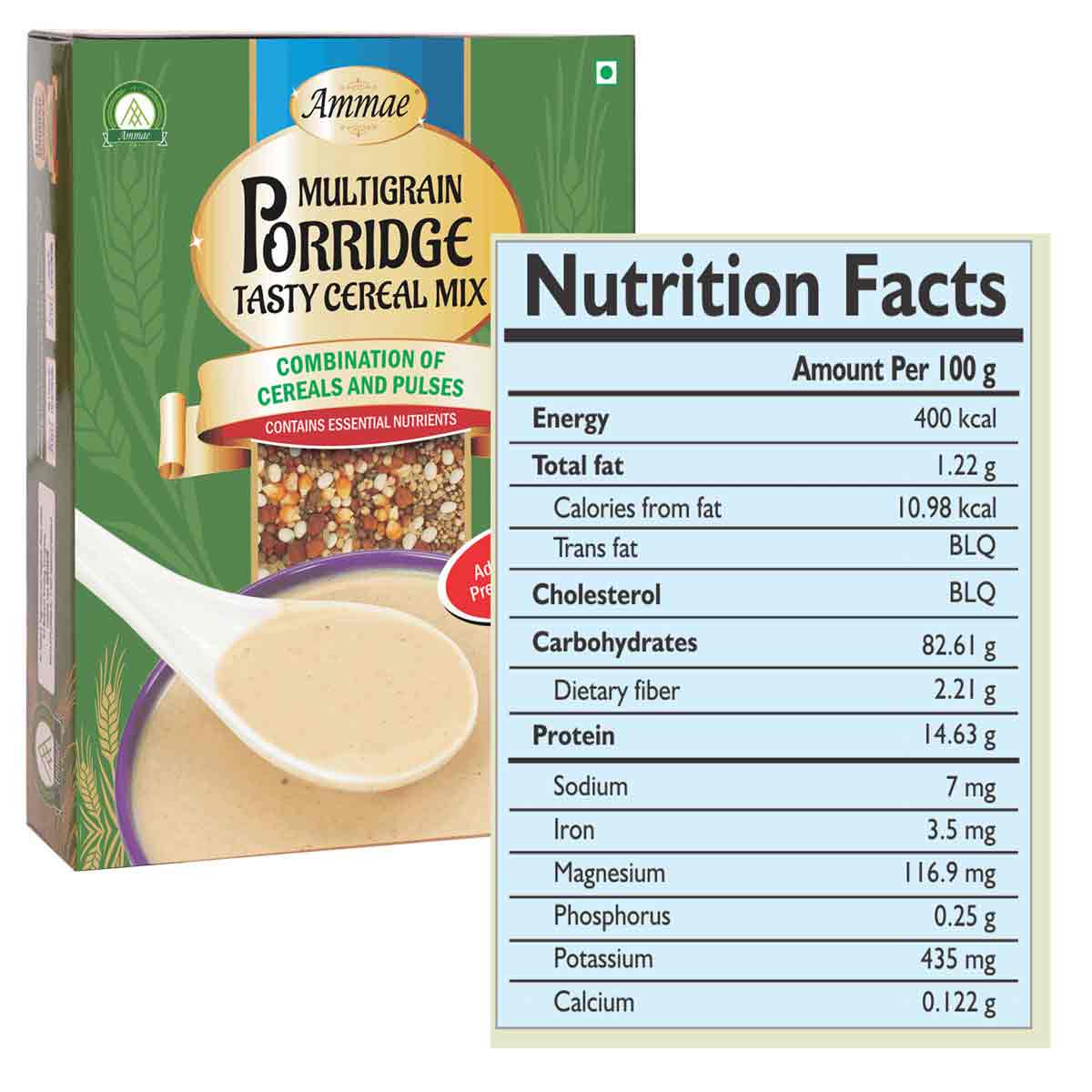 Ammae Multigrain Porridge Mix | Tasty Cereal Mix for kids - Ammae Foods India